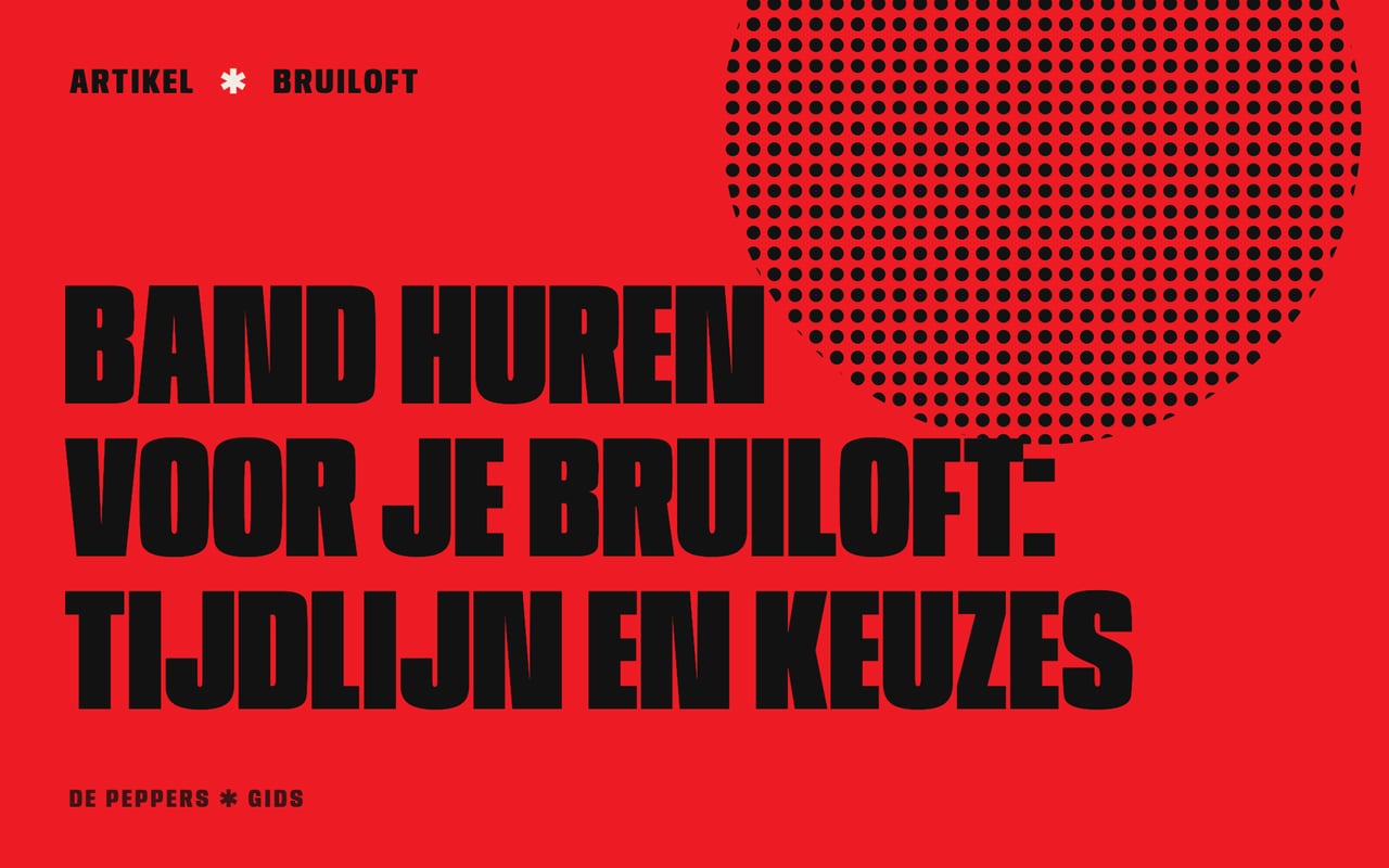 Affiche-kop met de tekst Band huren voor je bruiloft