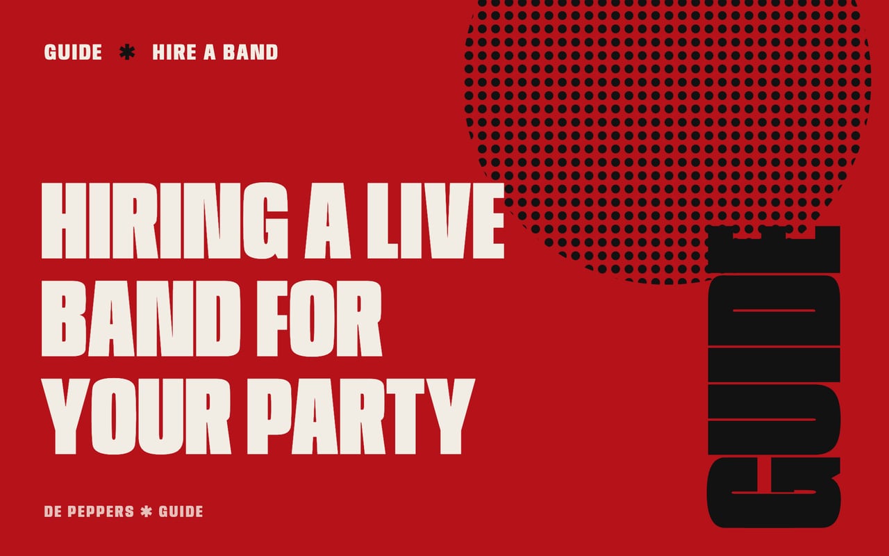 Poster-style header with the words Hiring a live band for your party
