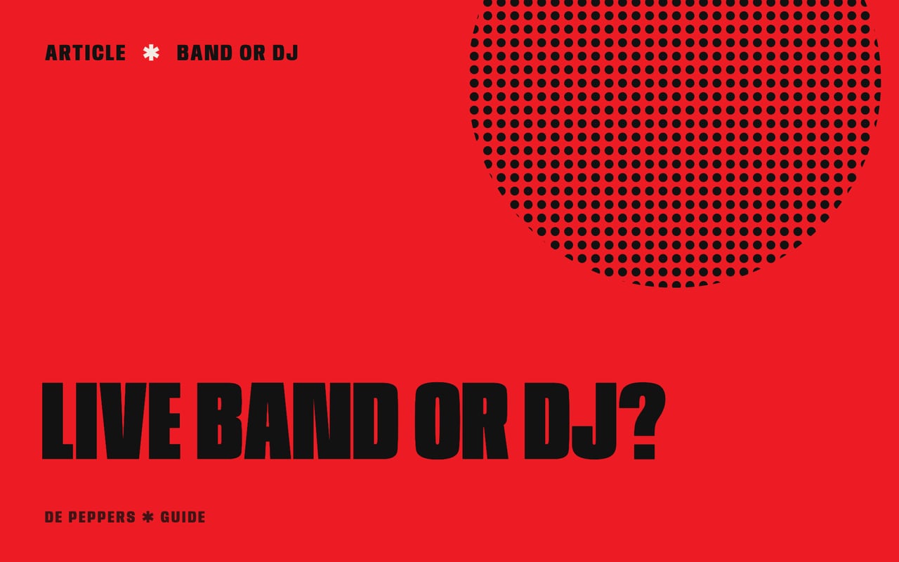 Poster-style header with the words Live band or DJ