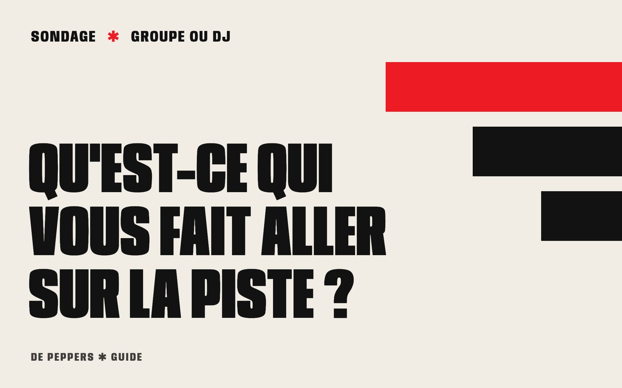 En-tête façon affiche avec le texte Groupe ou DJ, votez