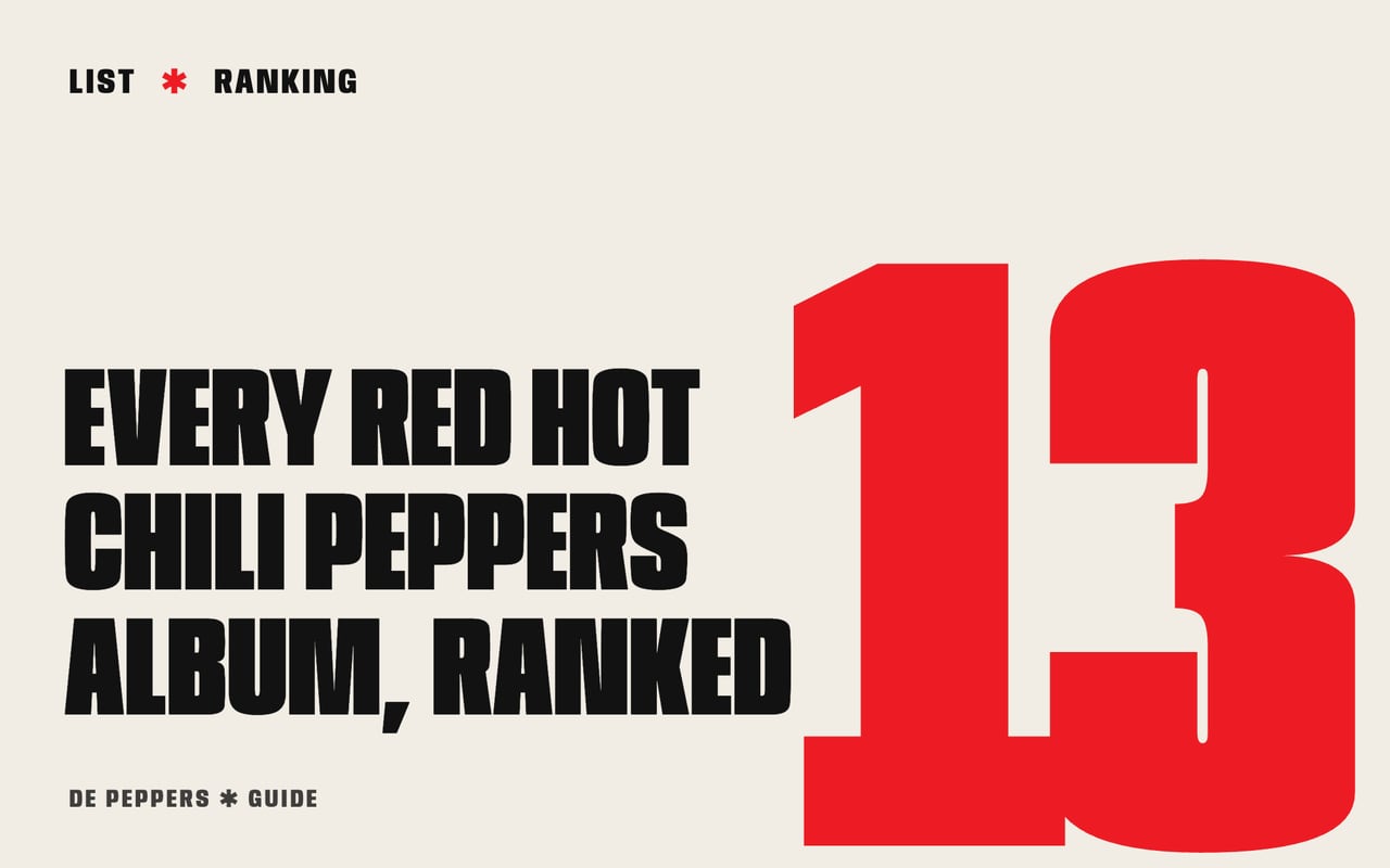 Typographic header: every Red Hot Chili Peppers album ranked