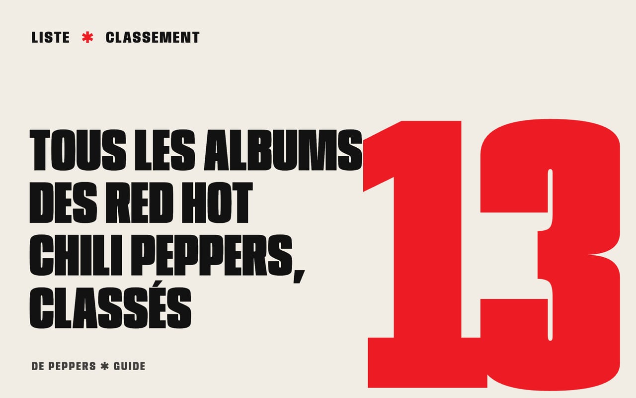 Visuel typographique : tous les albums des Red Hot Chili Peppers classés