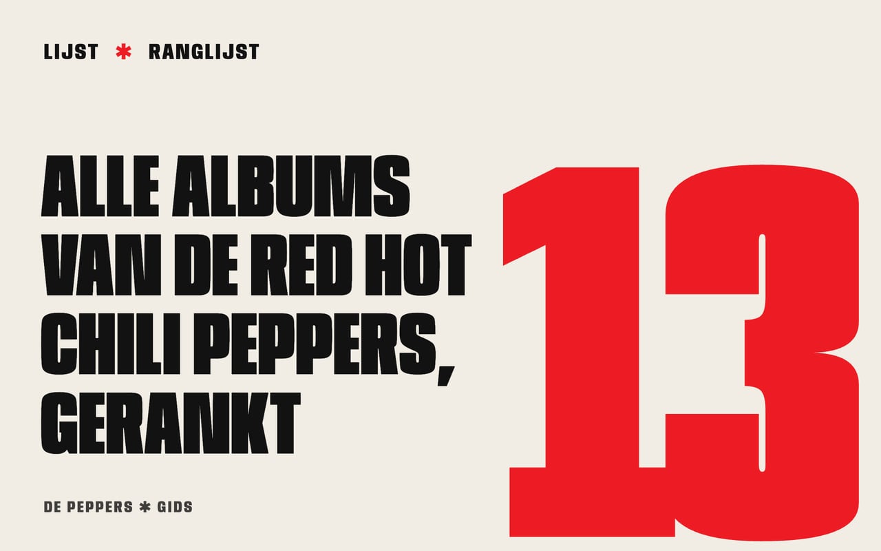 Typografisch kopbeeld: alle albums van de Red Hot Chili Peppers gerankt