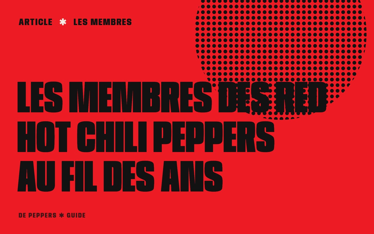 Visuel typographique : les membres des Red Hot Chili Peppers au fil des ans
