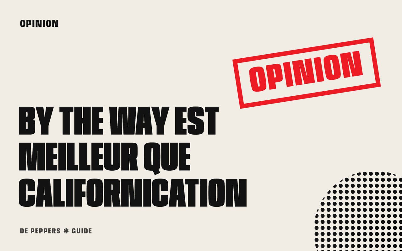Visuel typographique avec tampon opinion : By the Way est meilleur que Californication