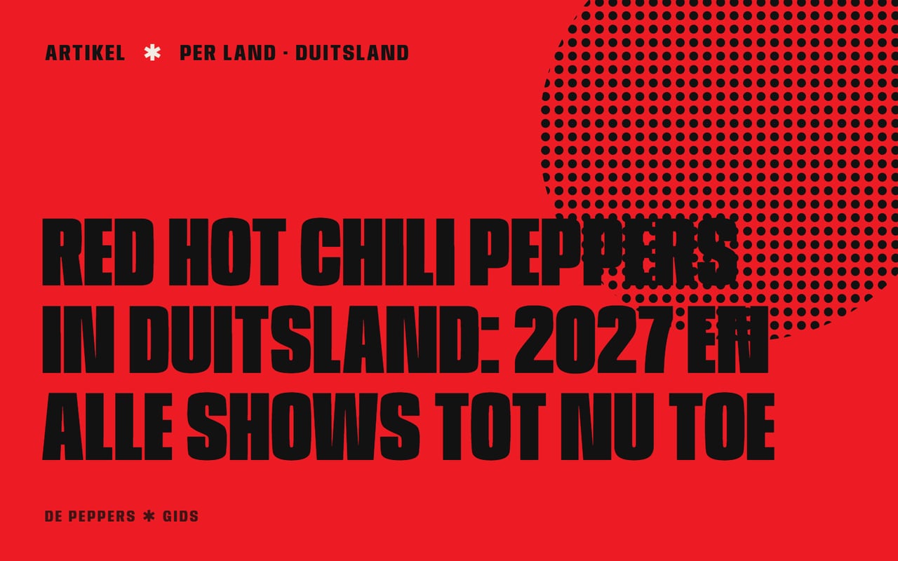 Typografisch kopbeeld: Red Hot Chili Peppers in Duitsland