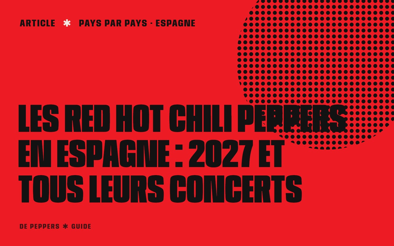 Visuel typographique : les Red Hot Chili Peppers en Espagne