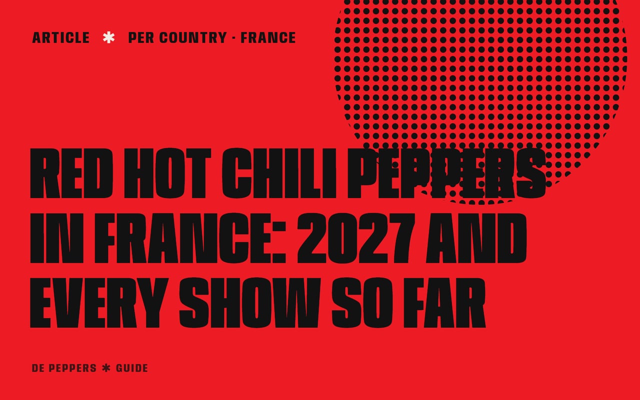Typographic header: Red Hot Chili Peppers in France