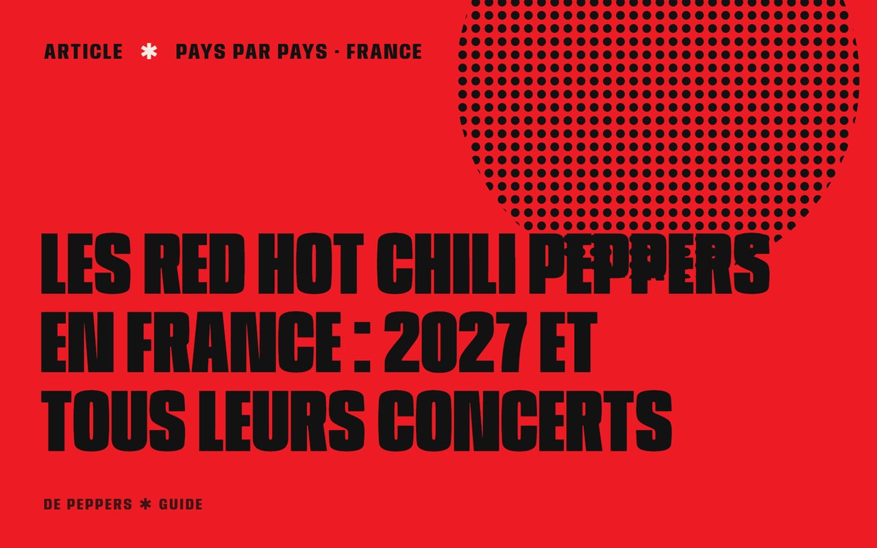 Visuel typographique : les Red Hot Chili Peppers en France