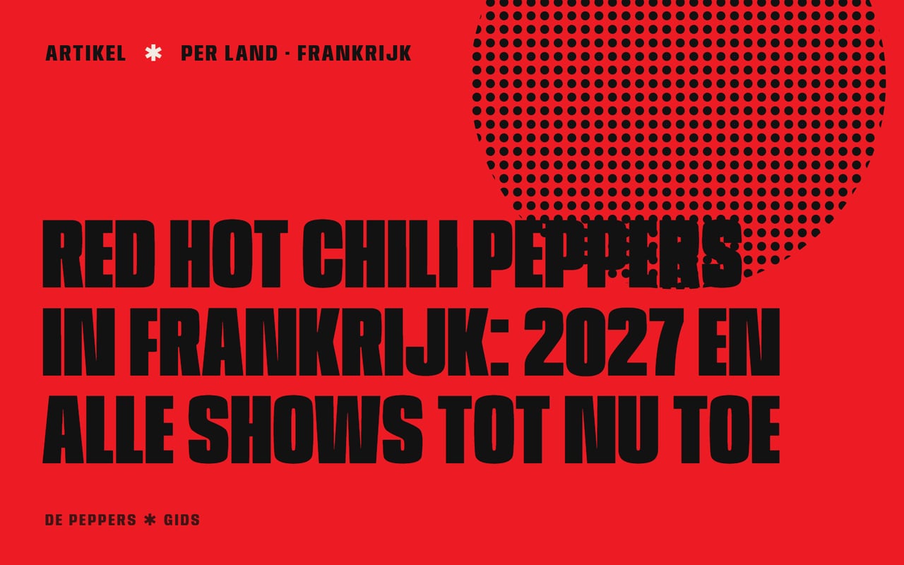 Typografisch kopbeeld: Red Hot Chili Peppers in Frankrijk