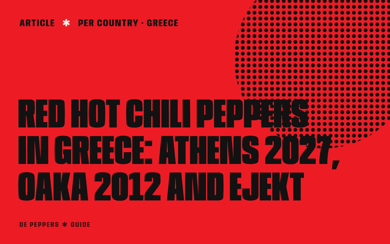 Typographic header: Red Hot Chili Peppers in Greece