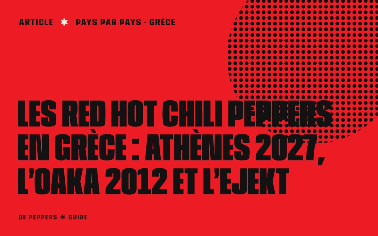 Visuel typographique : les Red Hot Chili Peppers en Grèce