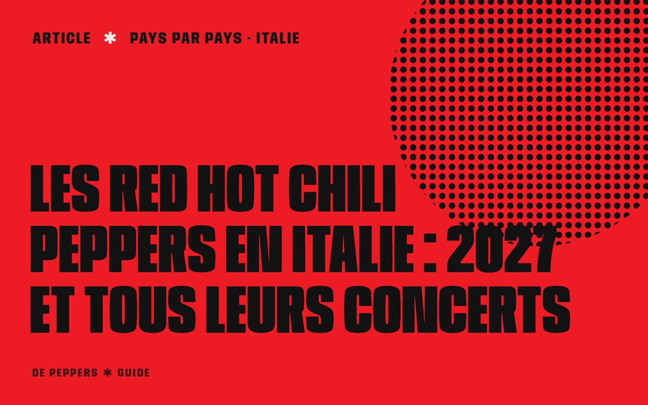Visuel typographique : les Red Hot Chili Peppers en Italie