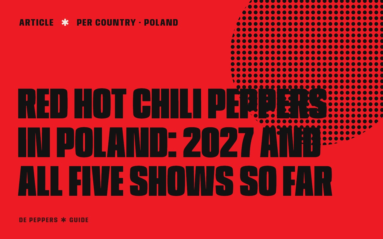 Typographic header: Red Hot Chili Peppers in Poland