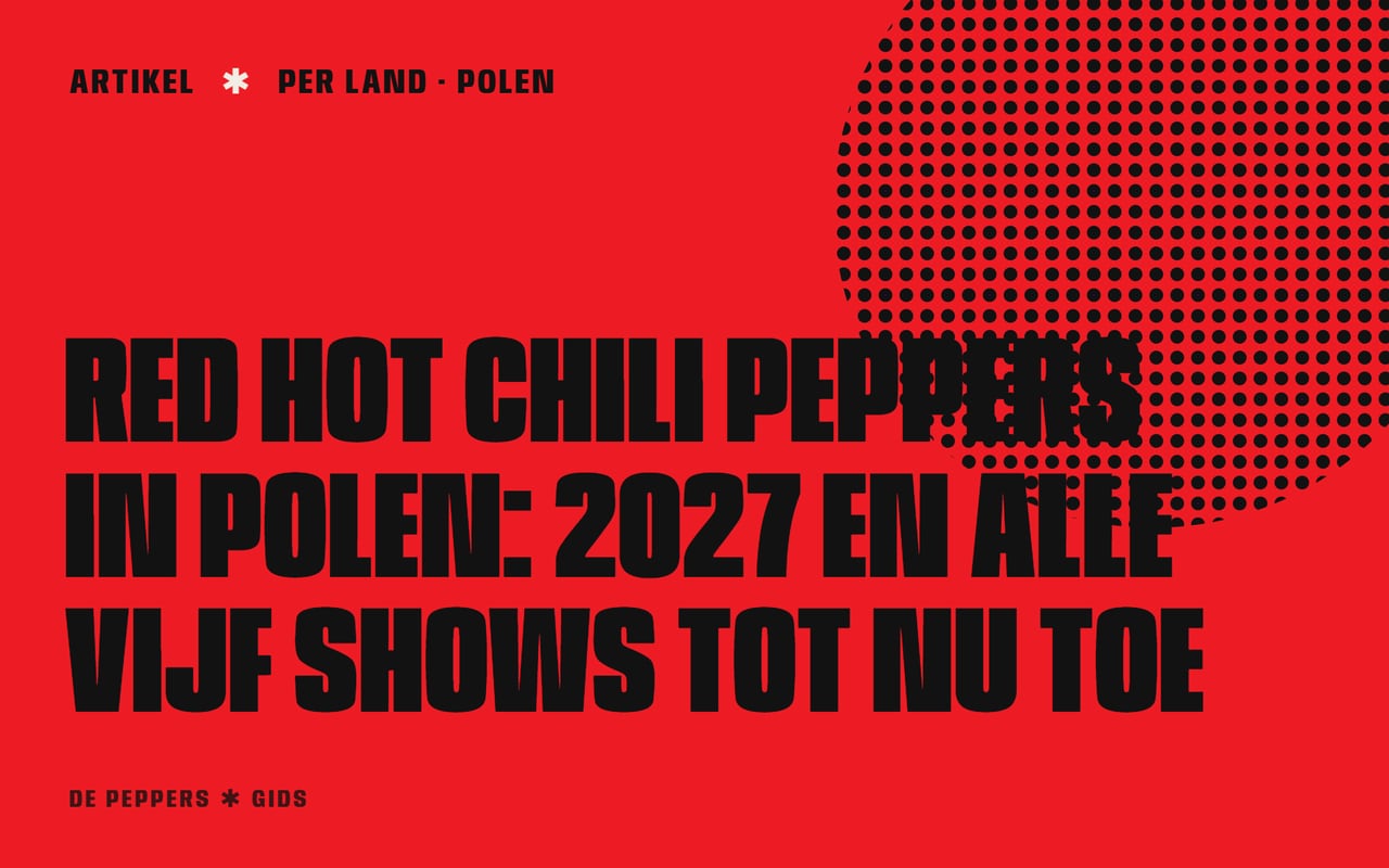 Typografisch kopbeeld: Red Hot Chili Peppers in Polen