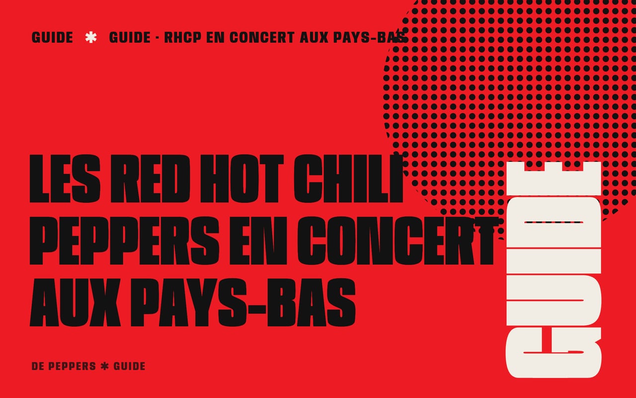 Visuel typographique : les Red Hot Chili Peppers en concert aux Pays-Bas