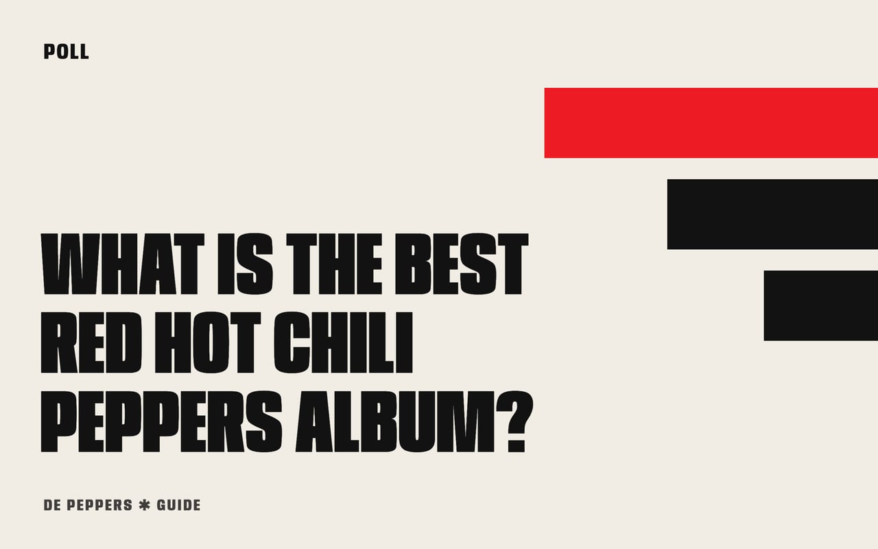 Typographic header: poll on the best Red Hot Chili Peppers album