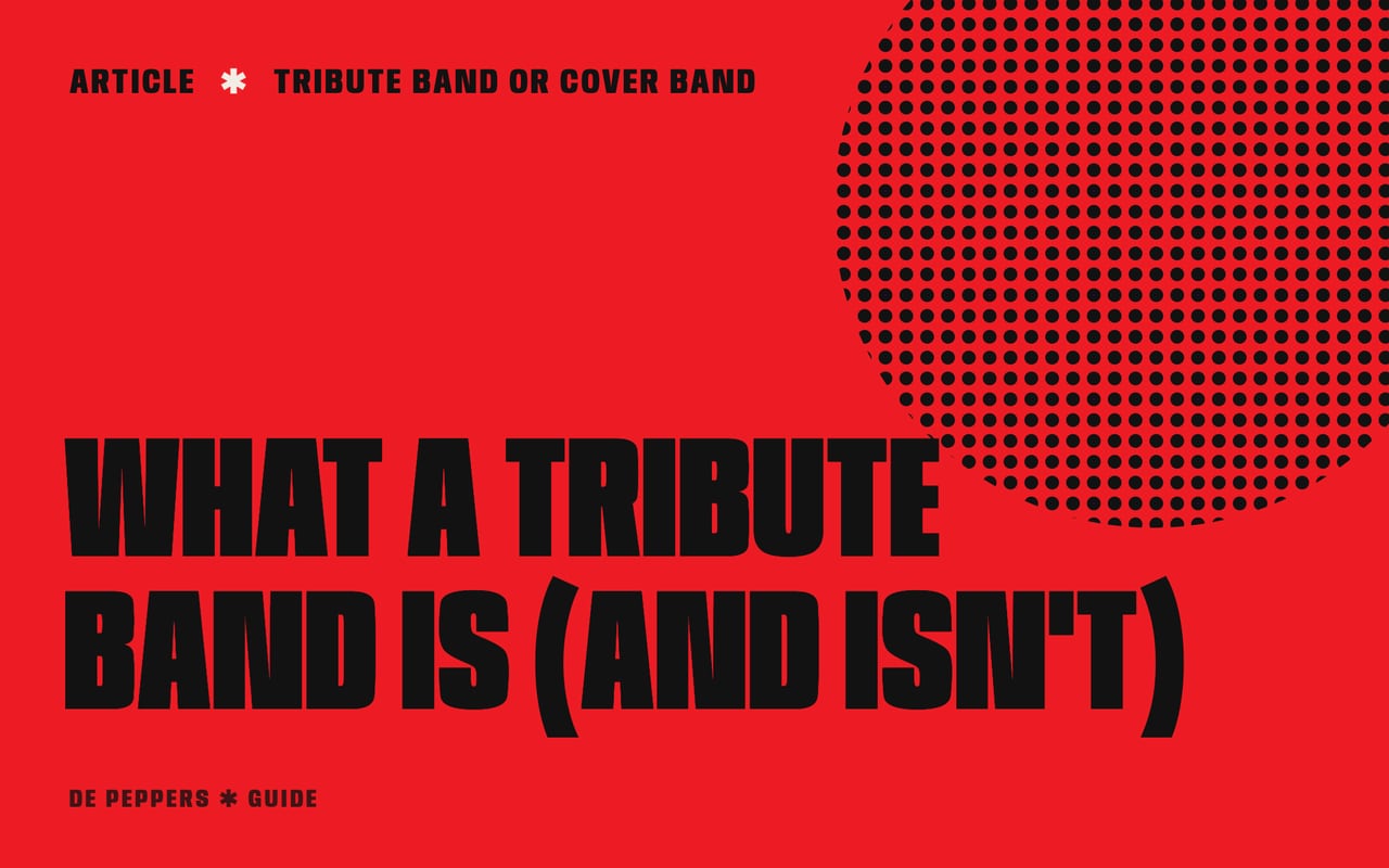 Poster with the words tribute band and cover band facing each other